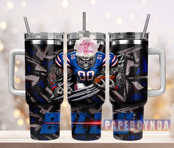 Buffalo Bills Custom Stanley Quencher 40Oz Stainless Steel Tumbler With Handle