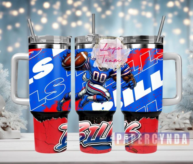 Buffalo Bills Custom Stanley Quencher 40Oz Stainless Steel Tumbler With Handle