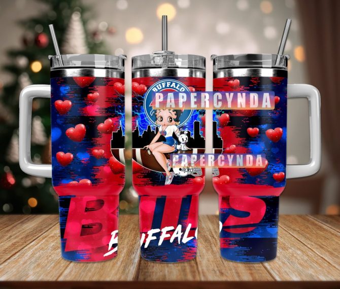 Buffalo Bills Custom Stanley Quencher 40Oz Stainless Steel Tumbler With Handle