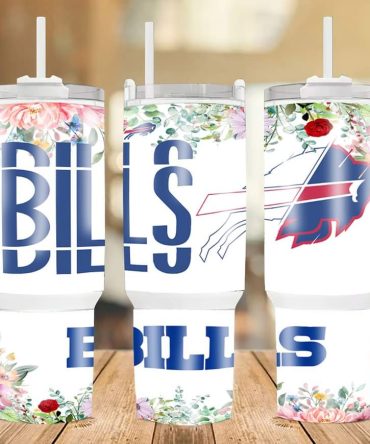 Buffalo Bills Floral Nfl Custom Stanley Quencher 40Oz Stainless Steel