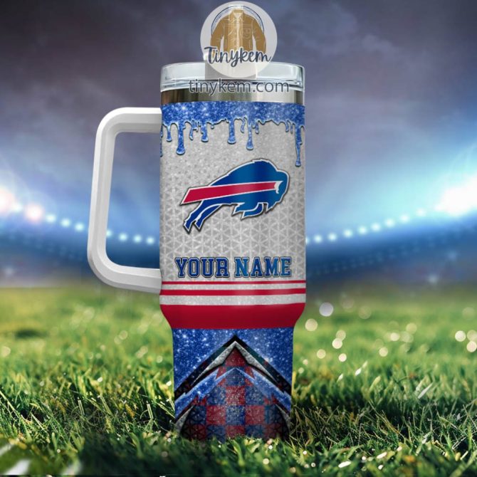 Buffalo Bills Glitter Nfl Custom Stanley Quencher 40Oz Stainless Steel Tumbler With Handle - Image 3