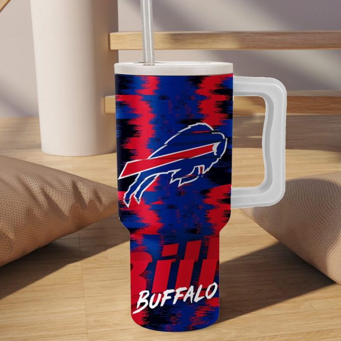 Buffalo Bills Mascot Nfl Custom Stanley Quencher 40Oz Stainless Steel Tumbler With Handle - Image 3