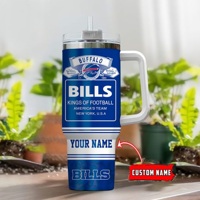 Buffalo Bills Nfl Bud Light Custom Stanley Quencher 40Oz Stainless Steel Tumbler With Handle - Image 2
