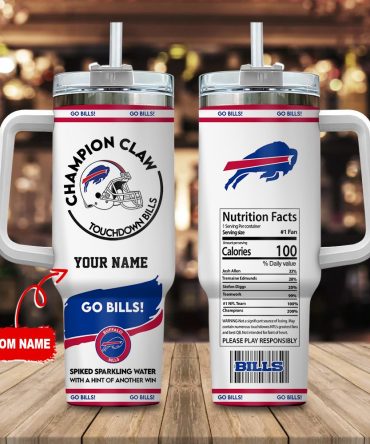 Buffalo Bills Nfl Champion Claw Custom Stanley Quencher 40Oz Stainless Steel Tumbler With Handle