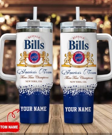 Buffalo Bills Nfl Champions Modelo Custom Stanley Quencher 40Oz Stainless Steel Tumbler With Handle