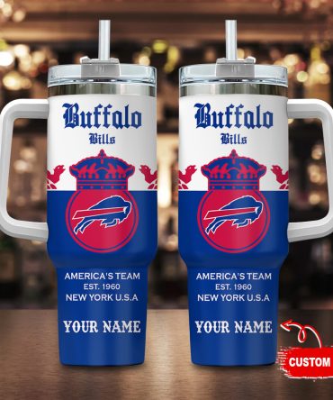 Buffalo Bills Nfl Corona Extra Custom Stanley Quencher 40Oz Stainless Steel Tumbler With Handle