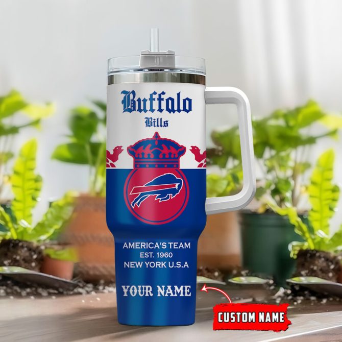 Buffalo Bills Nfl Corona Extra Custom Stanley Quencher 40Oz Stainless Steel Tumbler With Handle - Image 2