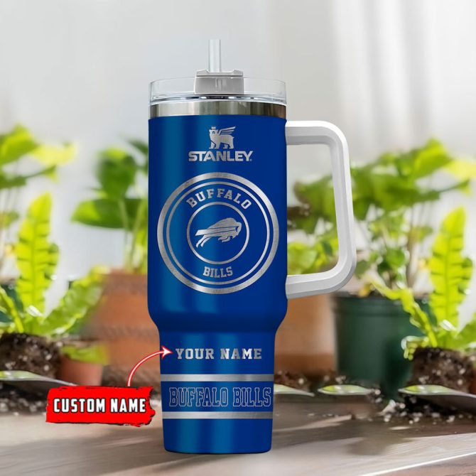 Buffalo Bills Nfl Custom Stanley Quencher 40Oz Stainless Steel Tumbler With Handle - Image 2
