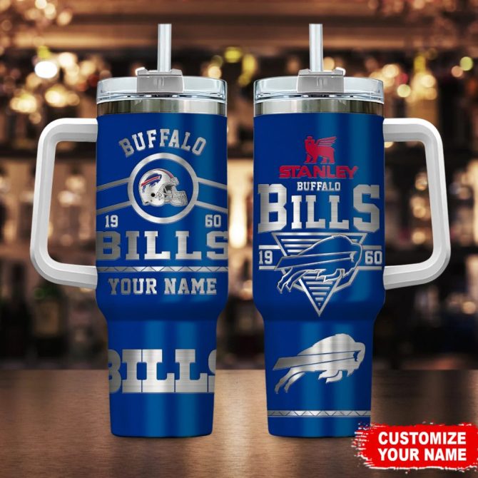 Buffalo Bills Nfl Custom Stanley Quencher 40Oz Stainless Steel Tumbler With Handle