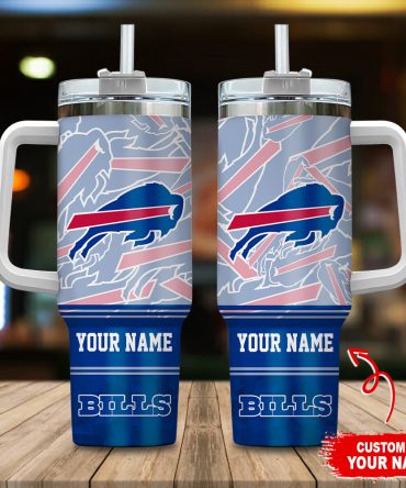 Buffalo Bills Nfl Custom Stanley Quencher 40Oz Stainless Steel Tumbler With Handle