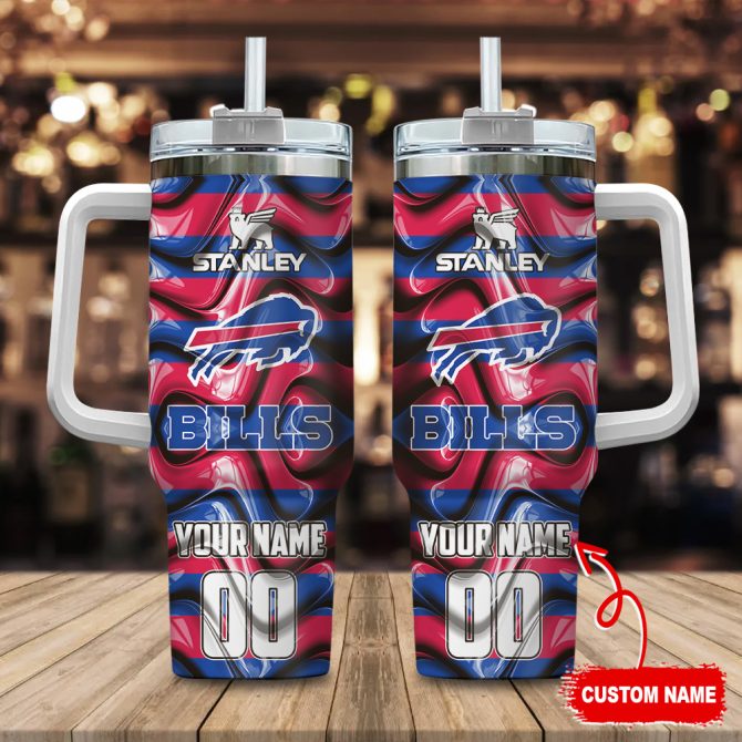 Buffalo Bills Nfl Custom Stanley Quencher 40Oz Stainless Steel Tumbler With Handle