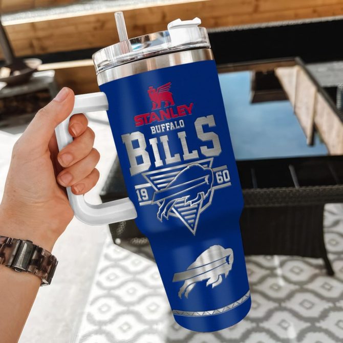 Buffalo Bills Nfl Custom Stanley Quencher 40Oz Stainless Steel Tumbler With Handle - Image 3