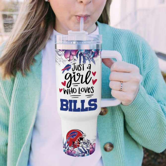 Buffalo Bills Nfl Custom Stanley Quencher 40Oz Stainless Steel Tumbler With Handle - Image 6