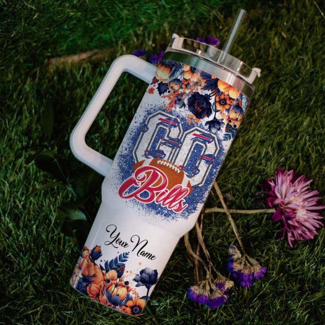 Buffalo Bills Nfl Custom Stanley Quencher 40Oz Stainless Steel Tumbler With Handle - Image 7