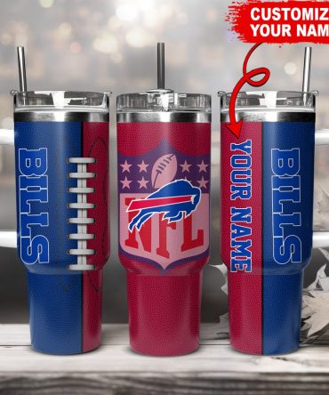 Buffalo Bills Nfl Custom Stanley Quencher 40Oz Stainless Steel Tumbler With Handle