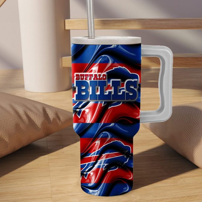 Buffalo Bills Nfl Custom Stanley Quencher 40Oz Stainless Steel Tumbler With Handle - Image 2
