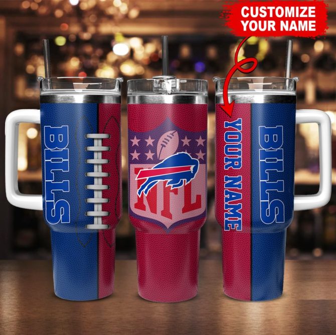 Buffalo Bills Nfl Custom Stanley Quencher 40Oz Stainless Steel Tumbler With Handle - Image 2