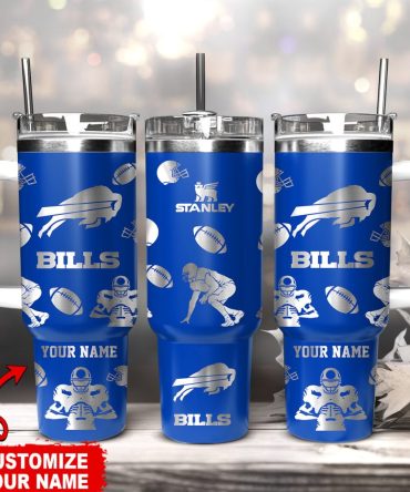 Buffalo Bills Nfl Custom Stanley Quencher 40Oz Stainless Steel Tumbler With Handle