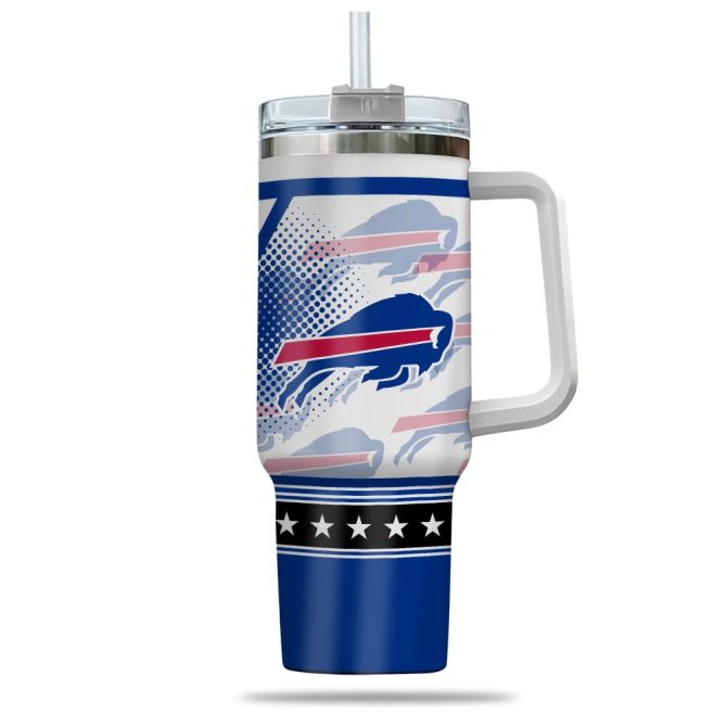 Buffalo Bills Nfl Custom Stanley Quencher 40Oz Stainless Steel Tumbler With Handle - Image 2