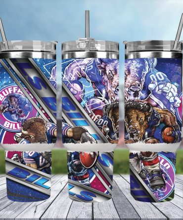 Buffalo Bills Nfl Mascot Custom Stanley Quencher 40Oz Stainless Steel Tumbler With Handle