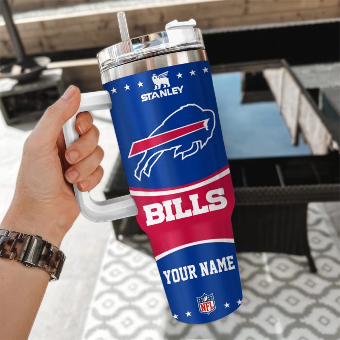 Buffalo Bills Nfl Custom Stanley Quencher 40Oz Stainless Steel Tumbler With Handle - Image 3