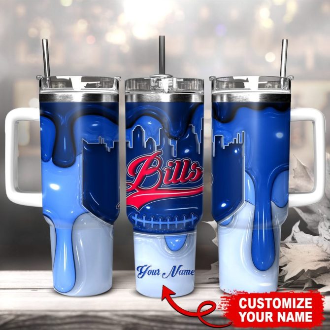 Buffalo Bills Nfl Custom Stanley Quencher 40Oz Stainless Steel Tumbler With Handle