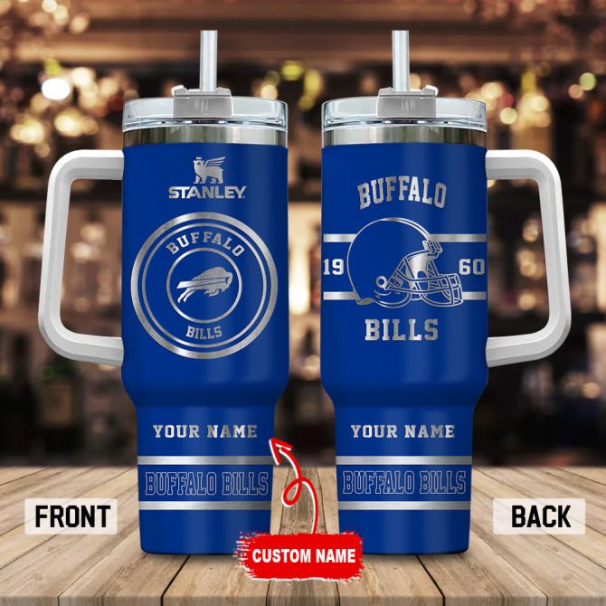 Buffalo Bills Nfl Custom Stanley Quencher 40Oz Stainless Steel Tumbler With Handle
