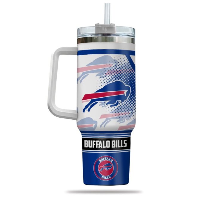 Buffalo Bills Nfl Custom Stanley Quencher 40Oz Stainless Steel Tumbler With Handle - Image 3