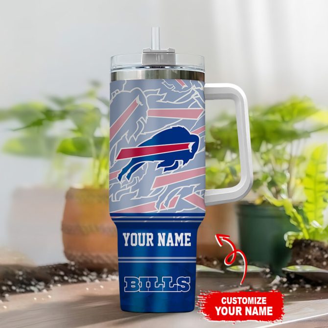Buffalo Bills Nfl Custom Stanley Quencher 40Oz Stainless Steel Tumbler With Handle - Image 2