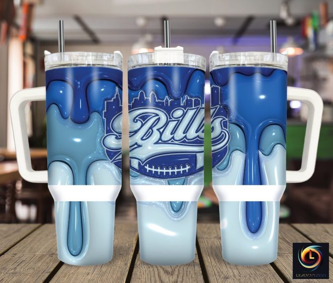 Buffalo Bills Nfl Custom Stanley Quencher 40Oz Stainless Steel Tumbler With Handle