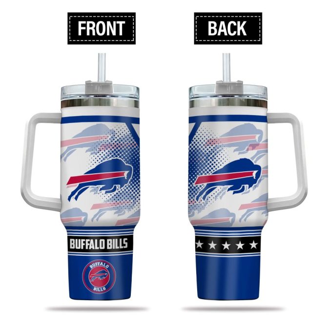 Buffalo Bills Nfl Custom Stanley Quencher 40Oz Stainless Steel Tumbler With Handle