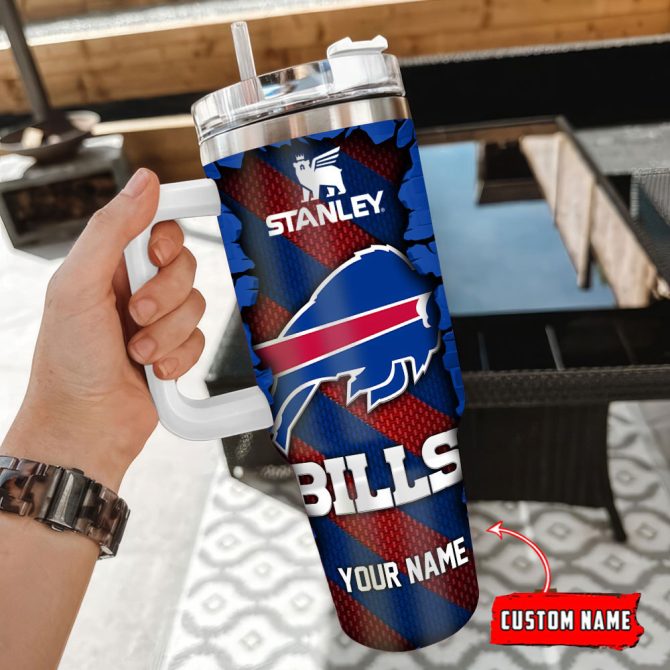 Buffalo Bills Nfl Custom Stanley Quencher 40Oz Stainless Steel Tumbler With Handle - Image 3