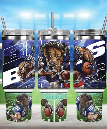 Buffalo Bills Nfl Mascot Custom Stanley Quencher 40Oz Stainless Steel Tumbler With Handle