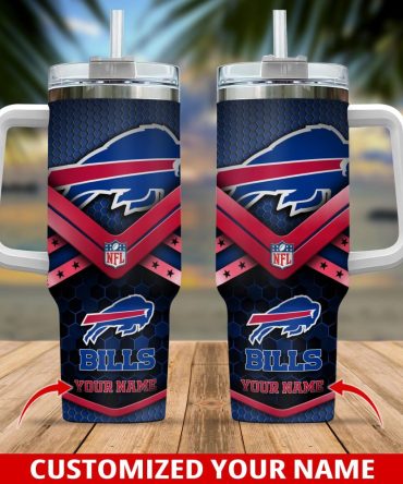 Buffalo Bills Nfl Custom Stanley Quencher 40Oz Stainless Steel Tumbler With Handle