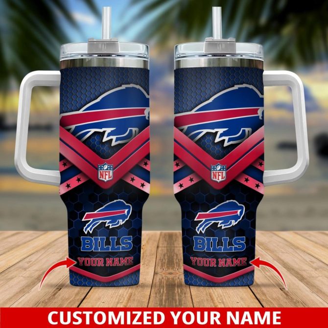 Buffalo Bills Nfl Custom Stanley Quencher 40Oz Stainless Steel Tumbler With Handle