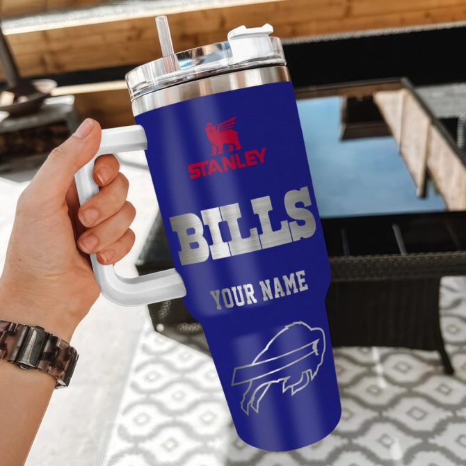 Buffalo Bills Nfl Custom Stanley Quencher 40Oz Stainless Steel Tumbler With Handle - Image 3