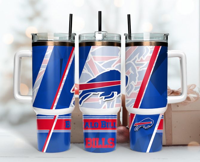 Buffalo Bills Nfl Custom Stanley Quencher 40Oz Stainless Steel Tumbler With Handle