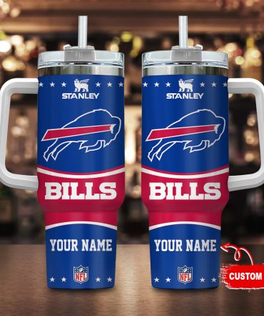 Buffalo Bills Nfl Custom Stanley Quencher 40Oz Stainless Steel Tumbler With Handle