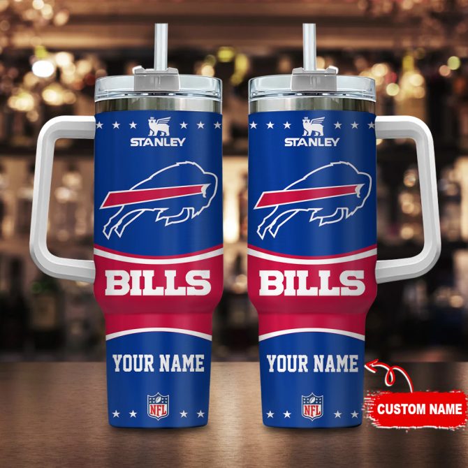 Buffalo Bills Nfl Custom Stanley Quencher 40Oz Stainless Steel Tumbler With Handle