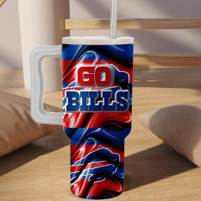 Buffalo Bills Nfl Custom Stanley Quencher 40Oz Stainless Steel Tumbler With Handle - Image 3