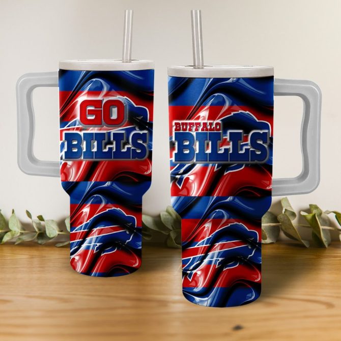 Buffalo Bills Nfl Custom Stanley Quencher 40Oz Stainless Steel Tumbler With Handle