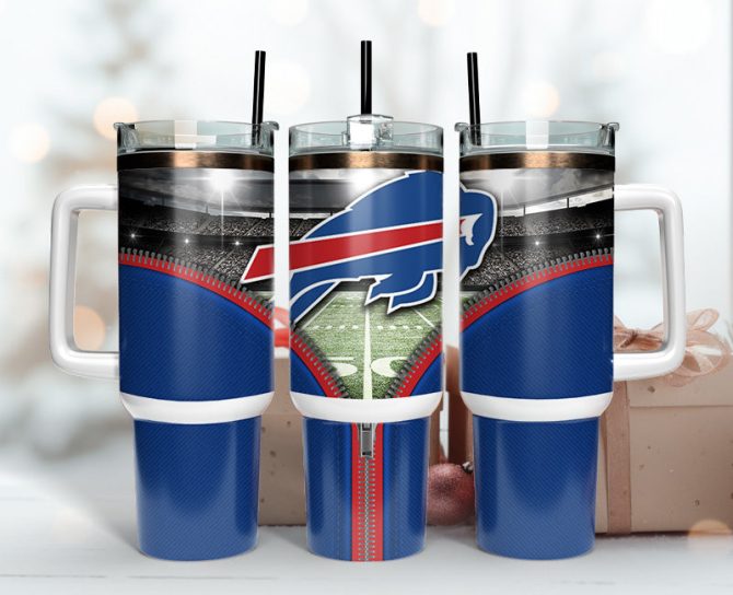 Buffalo Bills Nfl Custom Stanley Quencher 40Oz Stainless Steel Tumbler With Handle
