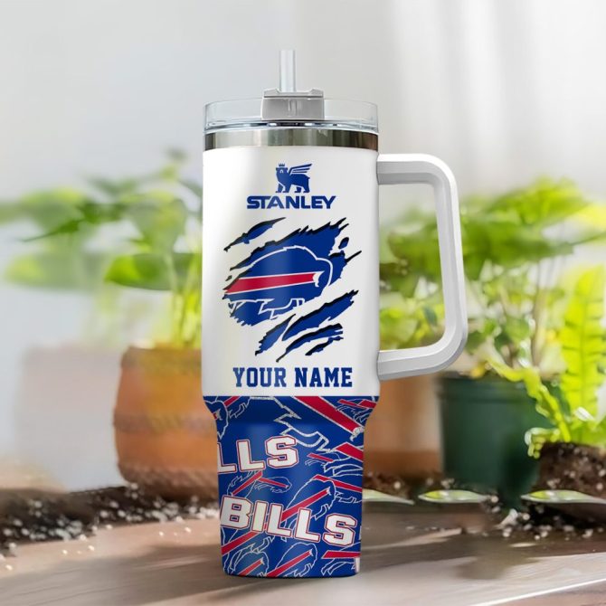 Buffalo Bills Nfl Custom Stanley Quencher 40Oz Stainless Steel Tumbler With Handle - Image 2