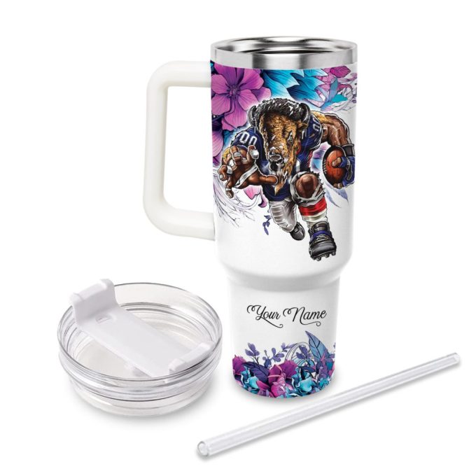 Buffalo Bills Nfl Custom Stanley Quencher 40Oz Stainless Steel Tumbler With Handle - Image 3