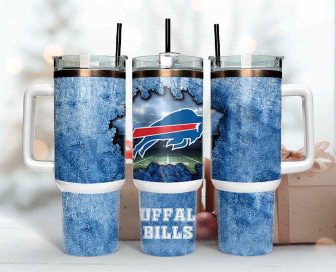 Buffalo Bills Nfl Custom Stanley Quencher 40Oz Stainless Steel Tumbler With Handle