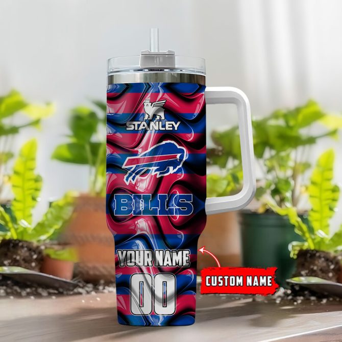 Buffalo Bills Nfl Custom Stanley Quencher 40Oz Stainless Steel Tumbler With Handle - Image 2