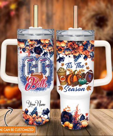 Buffalo Bills Nfl Custom Stanley Quencher 40Oz Stainless Steel Tumbler With Handle