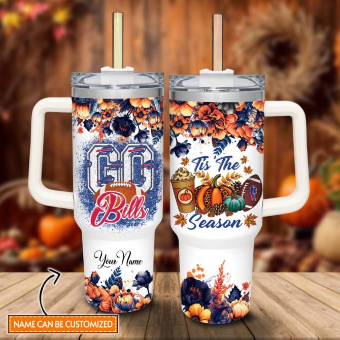 Buffalo Bills Nfl Custom Stanley Quencher 40Oz Stainless Steel Tumbler With Handle