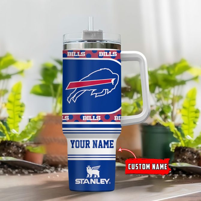 Buffalo Bills Nfl Custom Stanley Quencher 40Oz Stainless Steel Tumbler With Handle - Image 2