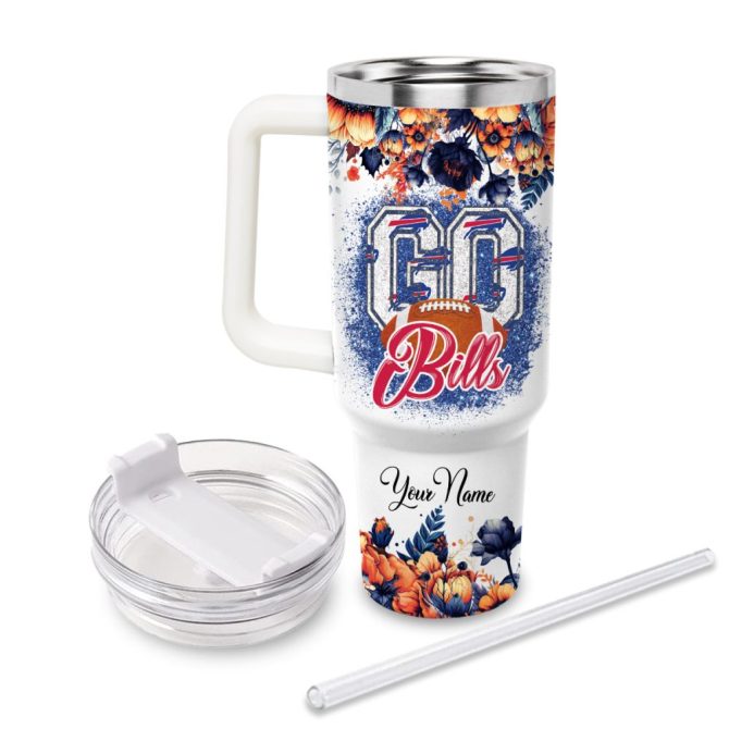 Buffalo Bills Nfl Custom Stanley Quencher 40Oz Stainless Steel Tumbler With Handle - Image 3